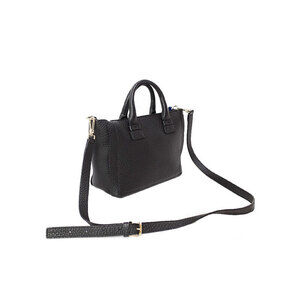 Furla Black Leather Handbag Pebbled Leather Capriccio